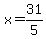 x+=+31%2F5