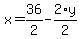 x+=+36%2F2+-+2%2Ay%2F2