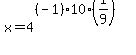 x+=+4%5E%28%28-1%29%2A10%2A%281%2F9%29%29