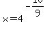 x+=+4%5E%28-10%2F9%29