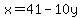 x+=+41-10y