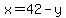 x+=+42+-+y