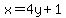 x+=+4y%2B1