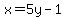 x+=+5y+-+1