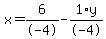 x+=+6%2F-4+-+1%2Ay%2F-4