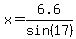 x+=+6.6%2Fsin%2817%29