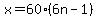 x+=+60%286n-1%29