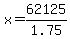 x+=+62125%2F1.75