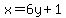 x+=+6y%2B1