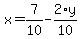 x+=+7%2F10+-+2%2Ay%2F10