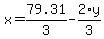 x+=+79.31%2F3+-+2%2Ay%2F3