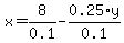 x+=+8%2F0.1+-+0.25%2Ay%2F0.1