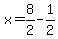 x+=+8%2F2+-+1%2F2
