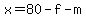 x+=+80+-+f+-+m