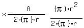x+=+A%2F%282%28pi%29r%29+-+%28pi%29r%5E2%2F%282%28pi%29r%29