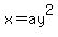 x+=+ay%5E2