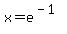 x+=+e%5E%28-1%29