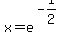 x+=+e%5E%28-1%2F2%29