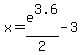 x+=+e%5E3.6%2F2+-+3