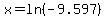 x+=+ln%28-9.597%29