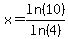 x+=+ln%2810%29%2Fln%284%29