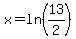 x+=+ln%2813%2F2%29