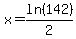 x+=+ln%28142%29%2F2