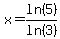 x+=+ln%285%29%2Fln%283%29
