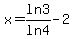 x+=+ln3%2Fln4+-+2