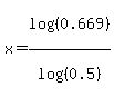 x+=+log%28%280.669%29%29%2Flog%28%280.5%29%29