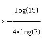 x+=+log%28%2815%29%29%2F4log%28%287%29%29