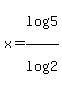 x+=+log%285%29%2Flog%282%29