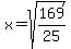 x+=+sqrt%28169%2F25%29