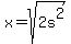 x+=+sqrt%282s%5E2%29+