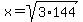 x+=+sqrt%283%2A144%29