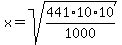 x+=+sqrt%28441%2A10%2F1000%2A10%29