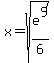 x+=+sqrt%28e%5E9%2F6%29
