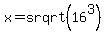 x+=+srqrt%2816%5E3%29