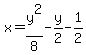x+=+y%5E2%2F8+-+y%2F2+-+1%2F2