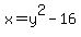 x+=+y%5E2+-+16