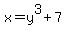 x+=+y%5E3+%2B+7