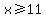 x+%3E=+11