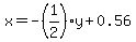 x++=++-+%281%2F2%29y+%2B+0.56