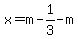x++=+m+-+1%2F3+-m