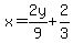 x+++=2y%2F9%2B+2%2F3