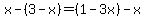 x+-+%283-x%29+=+%281-3x%29+-x