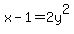x+-+1+=+2y%5E2