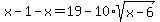 x+-+1+-+x=+19+-+10%2Asqrt%28x+-+6%29