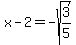 x+-+2+=+-sqrt%283%2F5%29