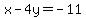x+-+4y+=+-11